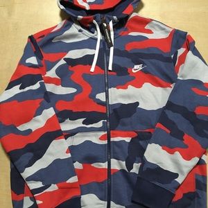 Nike Army Red zipper Hoodie